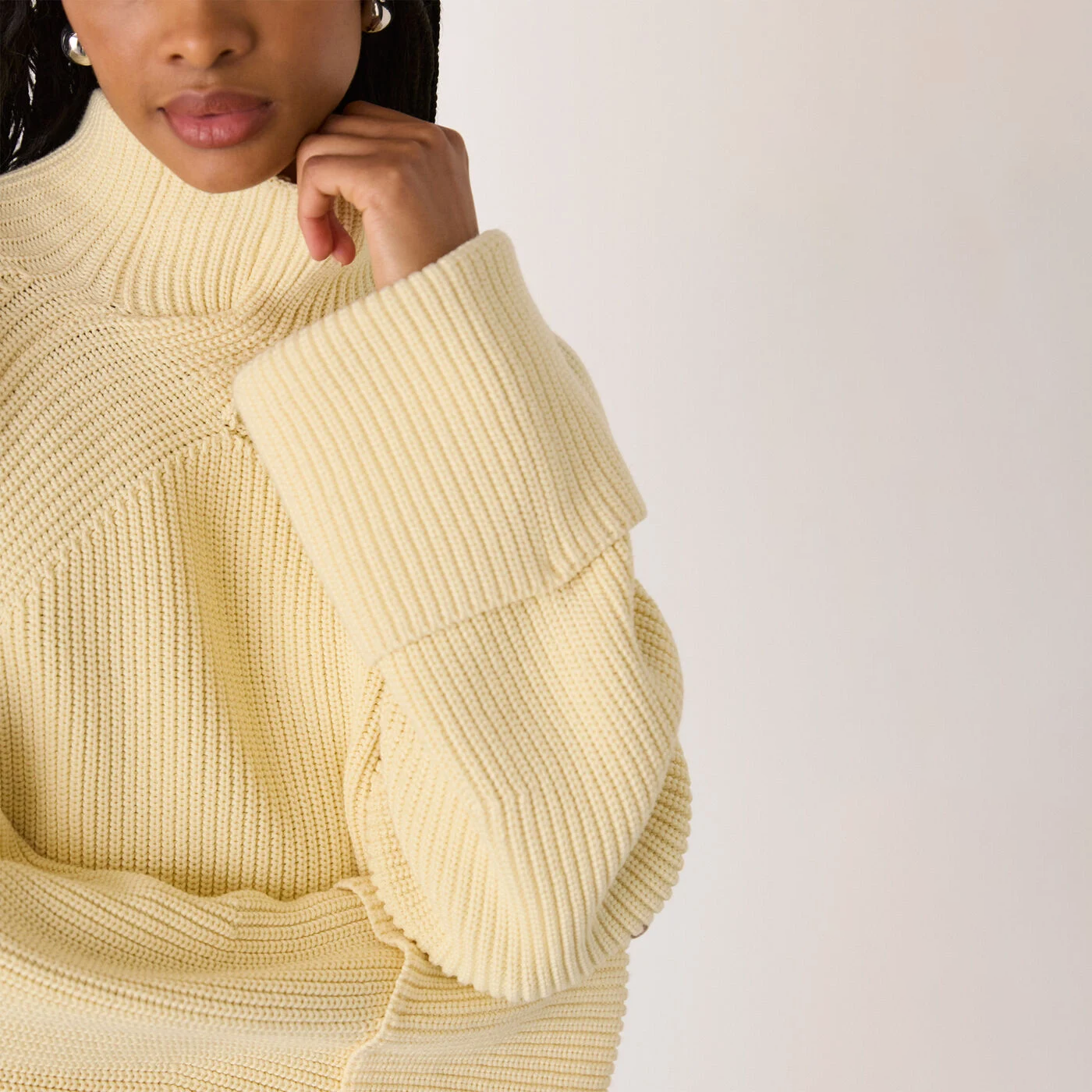 Whistles Rib Cable High Neck Jumper