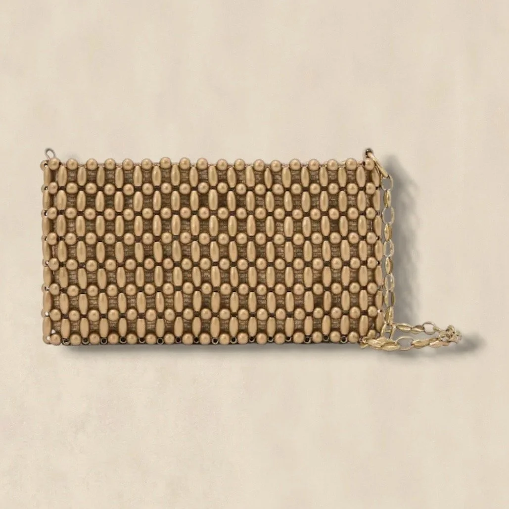 Beatrix Beaded Shoulder Bag Gold