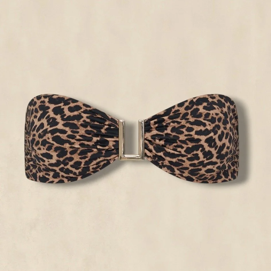 Brown Leopard Print Taormina Bikini Top