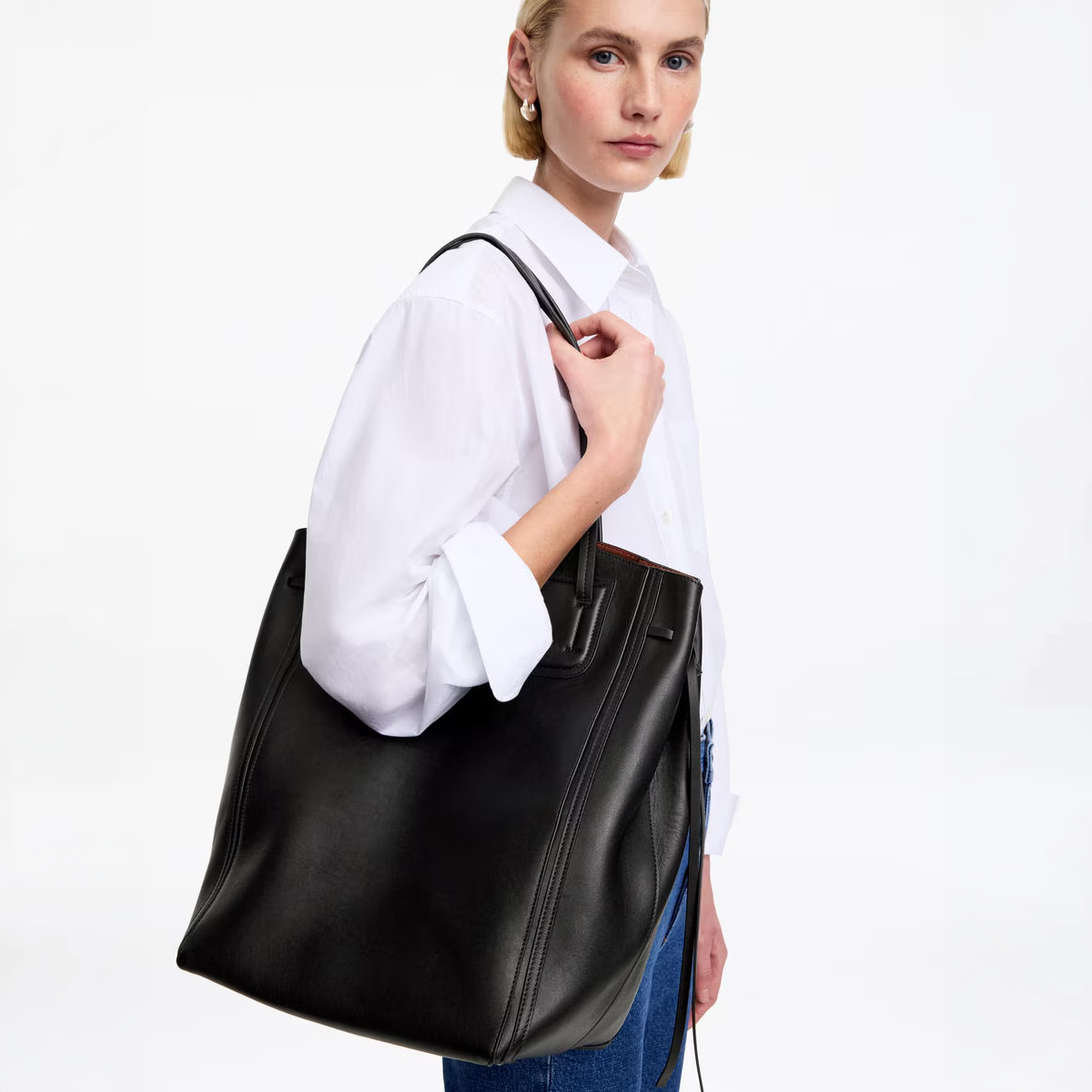 Leather Tote Bag Black