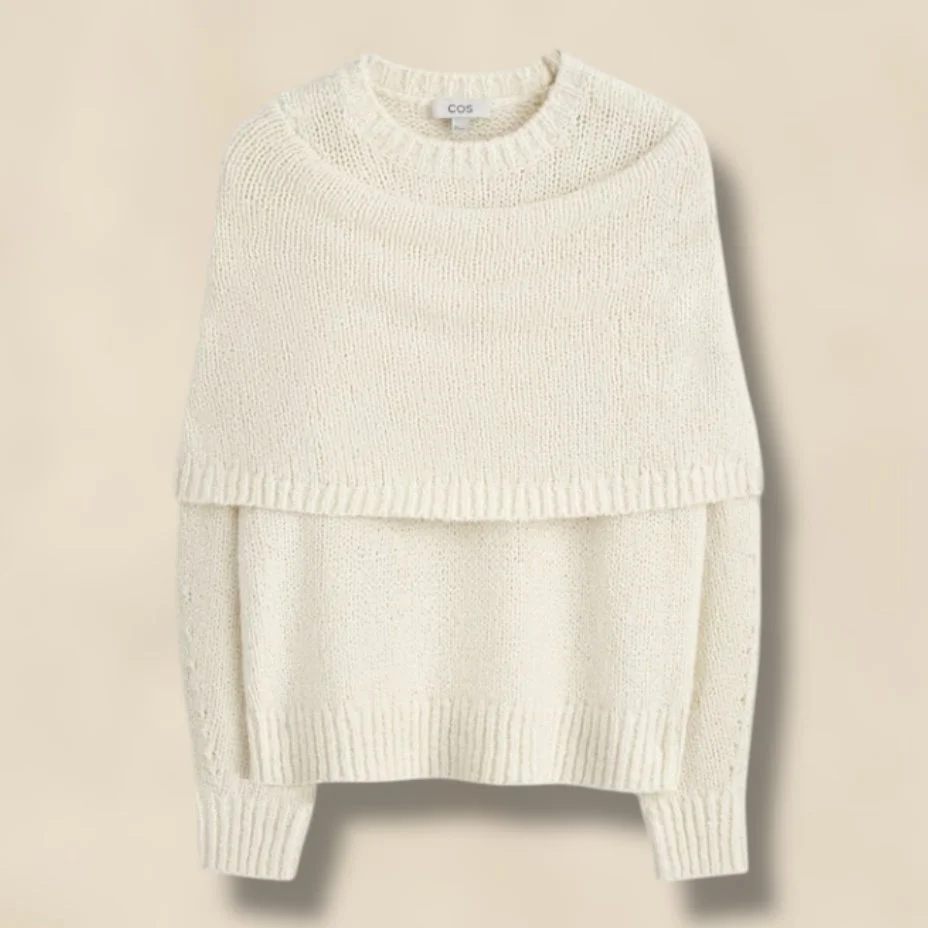 Layered Shawl Merino Cashmere Jumper COS