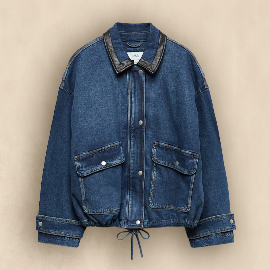 Denim Relaxed Bomber Jacket