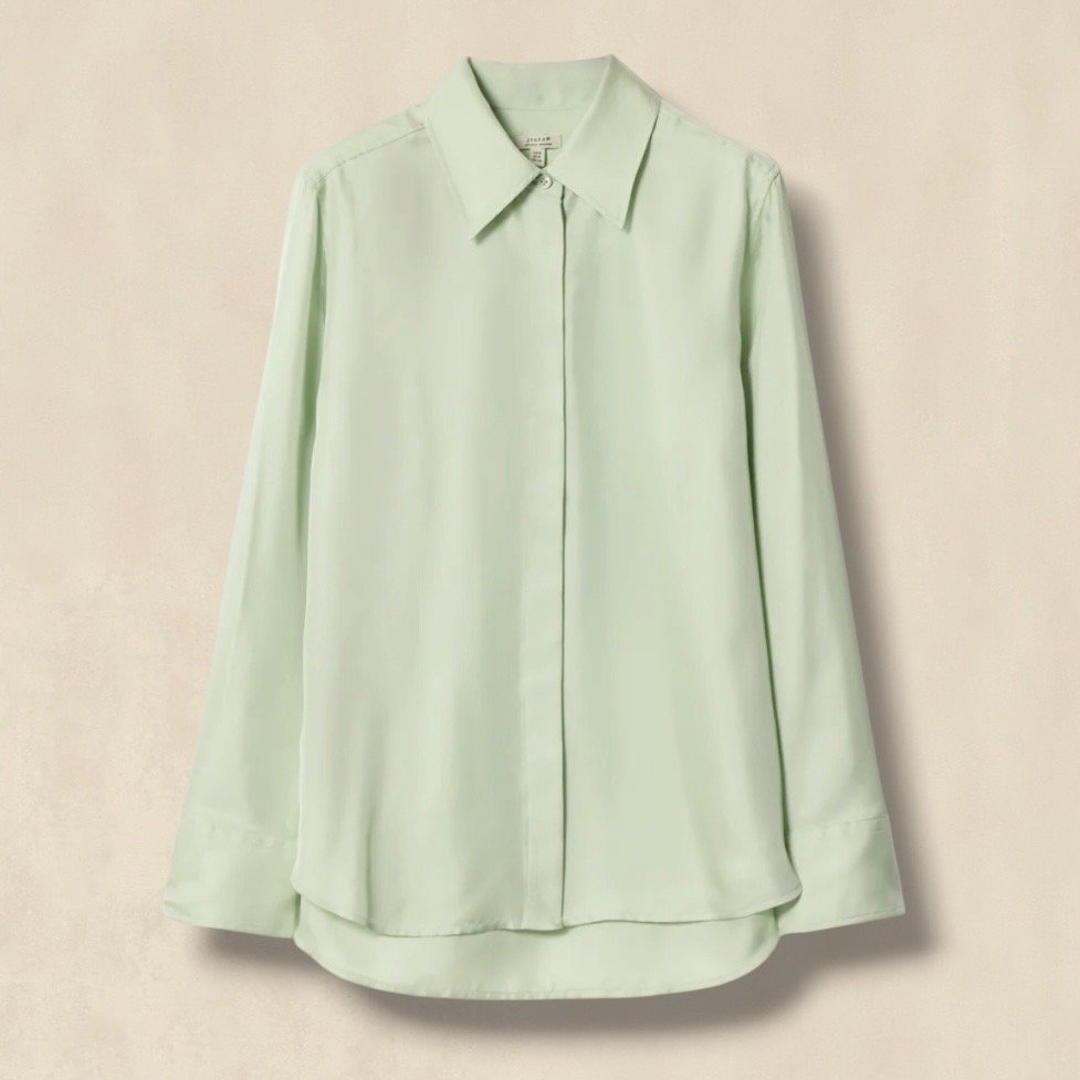 Silk Twill Shirt Green