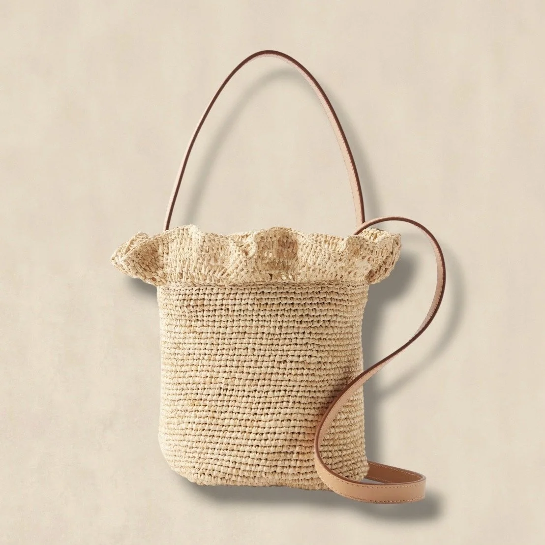 Laith Raffia Bucket Bag