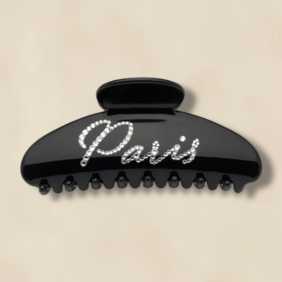 Jennifer Behr Paris Jaw Clip Black Crystal