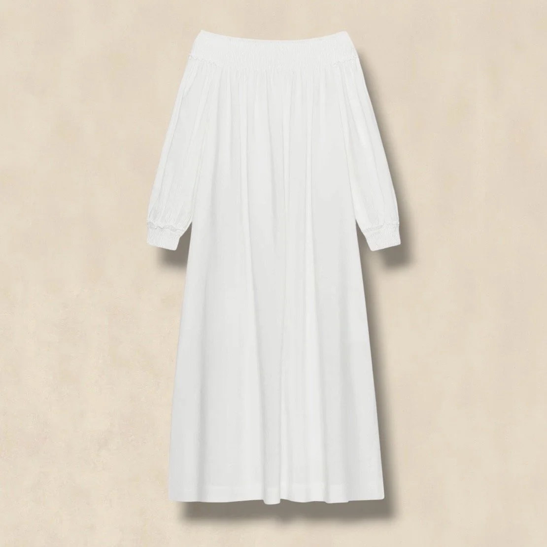 White Off The Shoulder Midi Dress