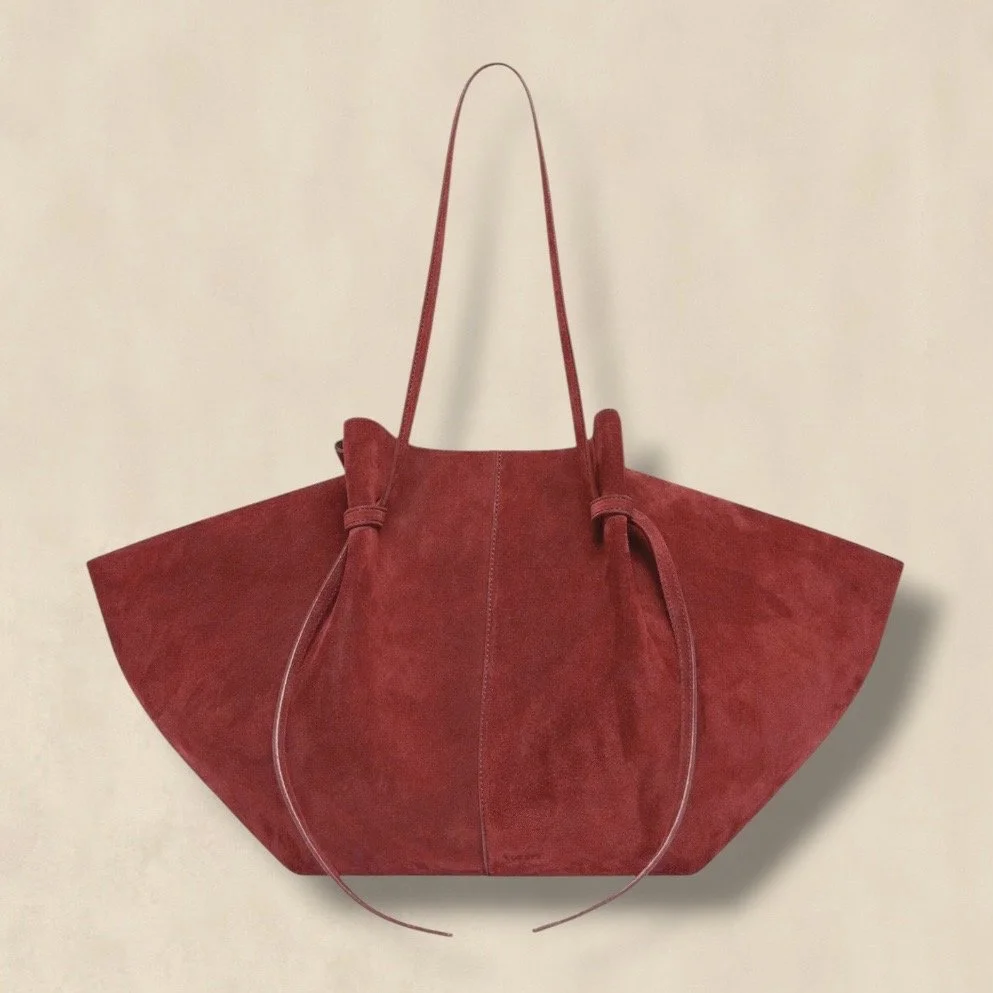 Large Mochi Tote Bag, Crafted From Goji Suede.