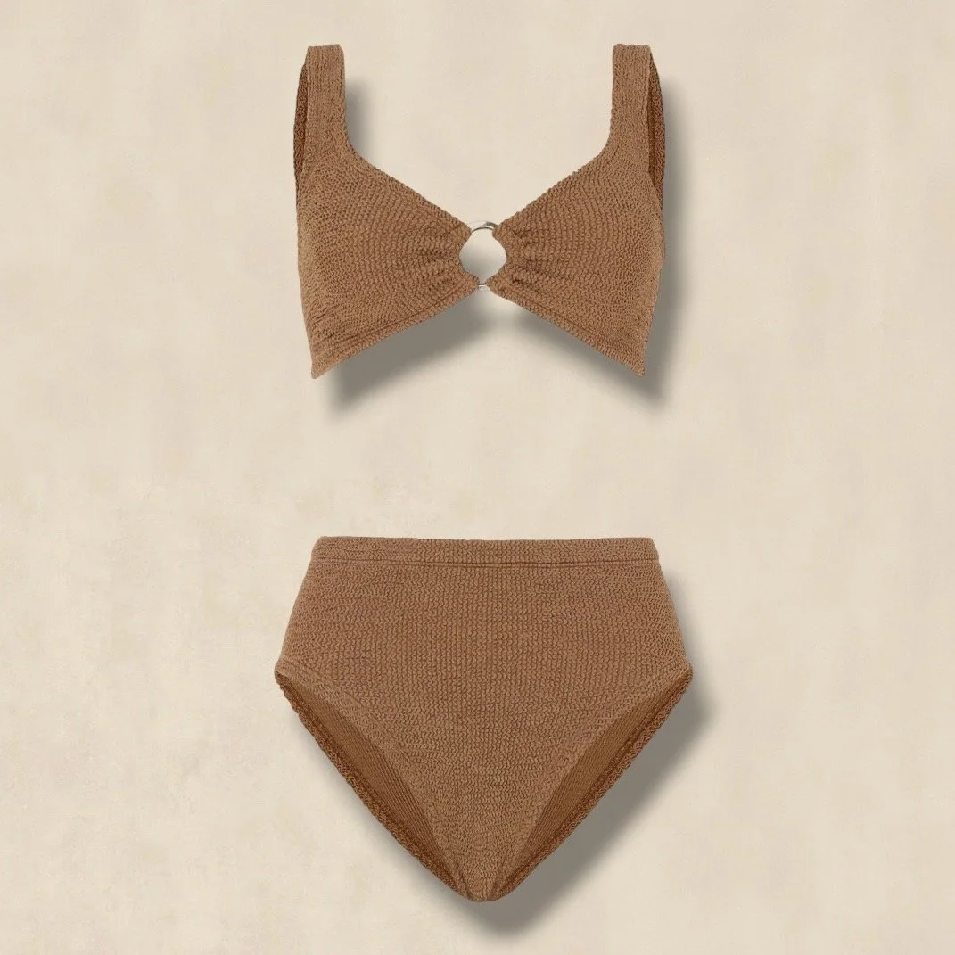 Brown Metallic Hoop Bikini