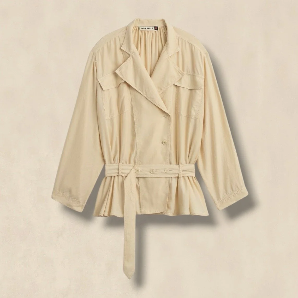 Sand Belted Overshirt