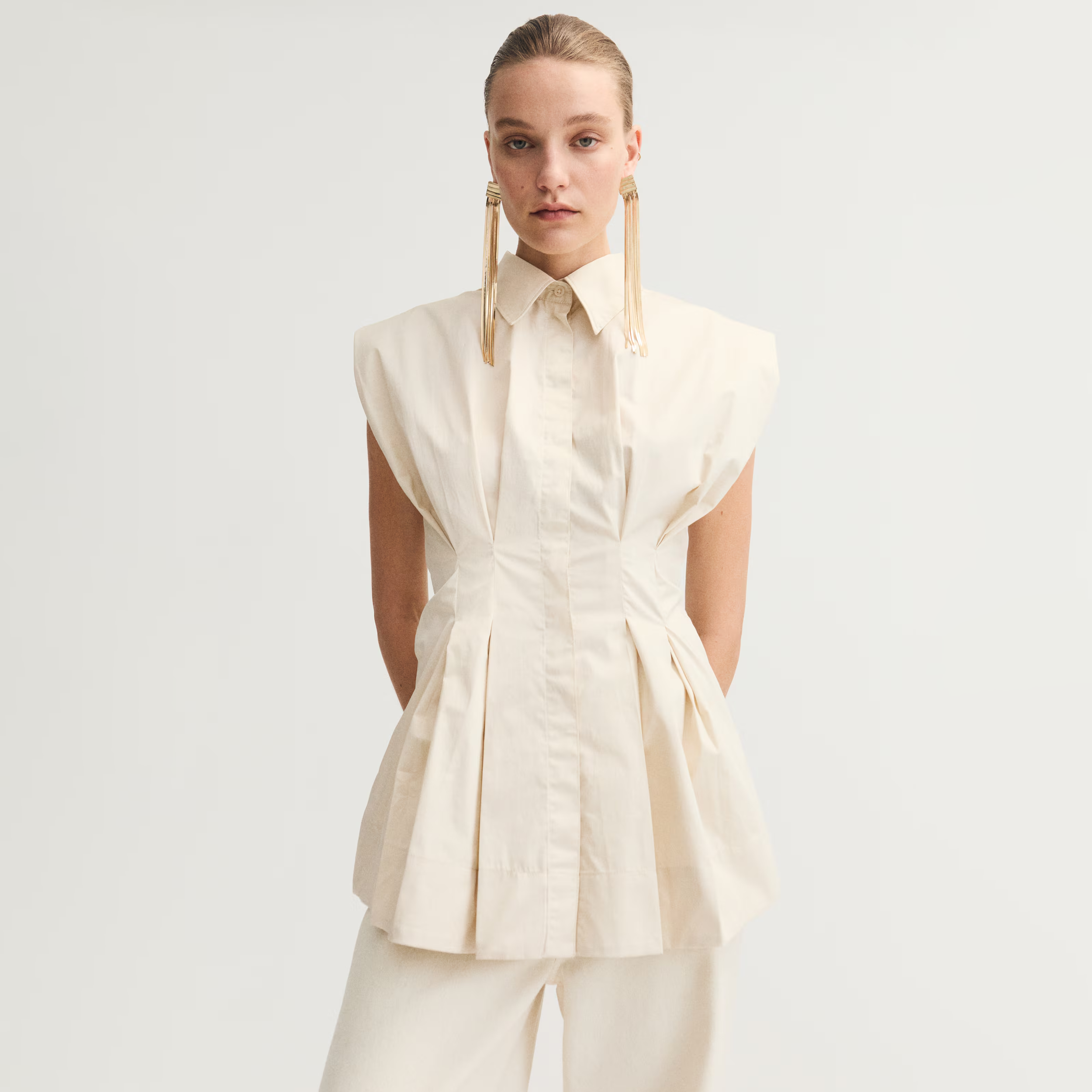 Waisted Poplin Blouse H&M