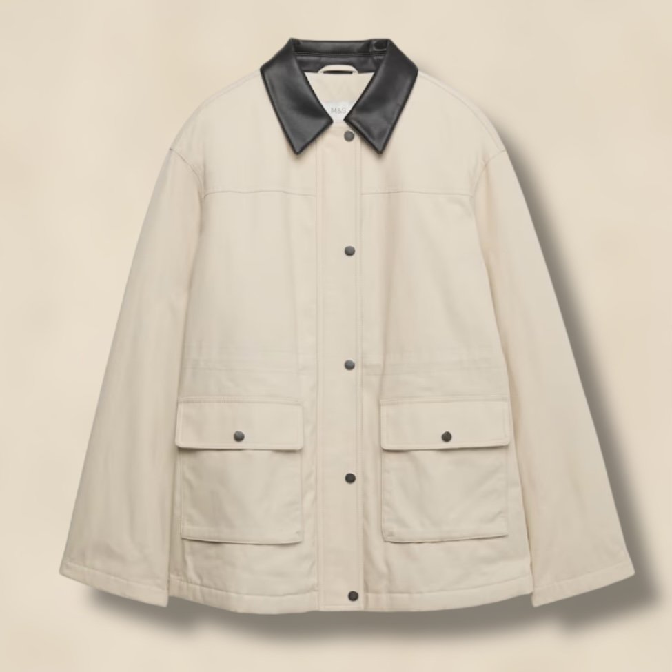 Marks & Spencer Cotton Canvas Padded Barn Jacket