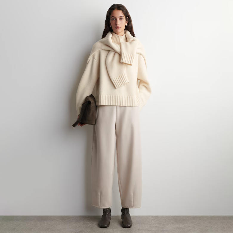 Barrel-Leg Trousers Light Beige COS