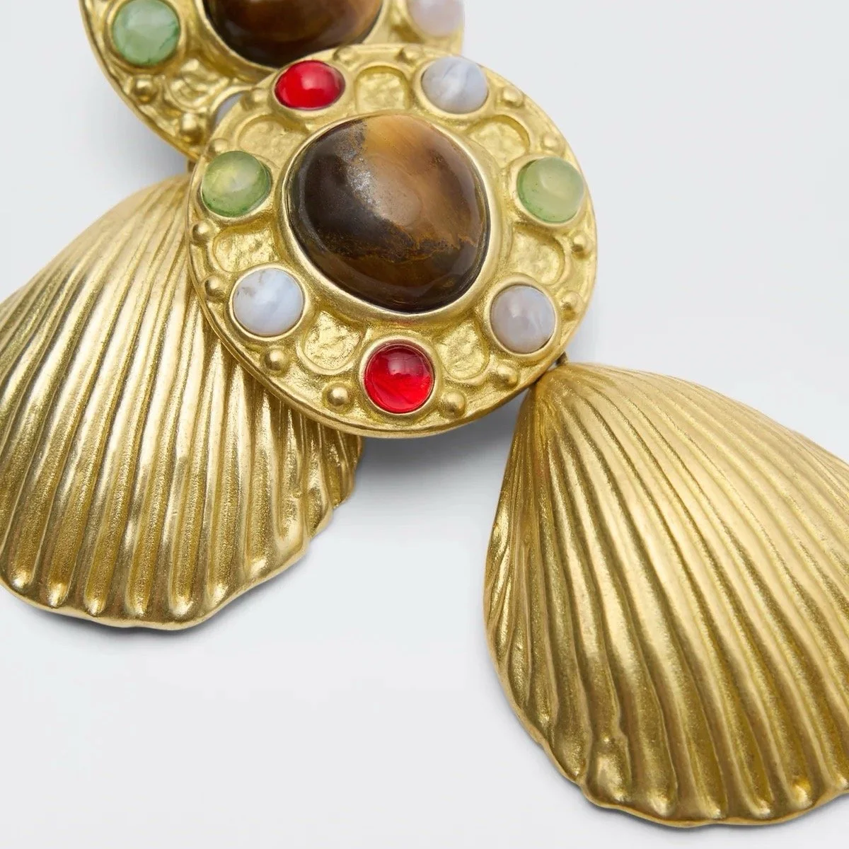 Gold Shell Drop Earrings
