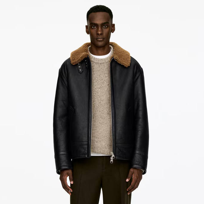 ARKET Shearling Jacket Black
