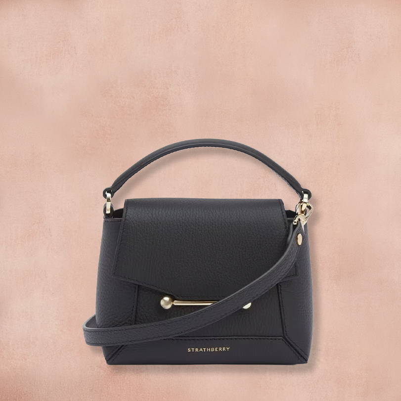 Mosaic Nano Black Calfskin Top Handle Bag