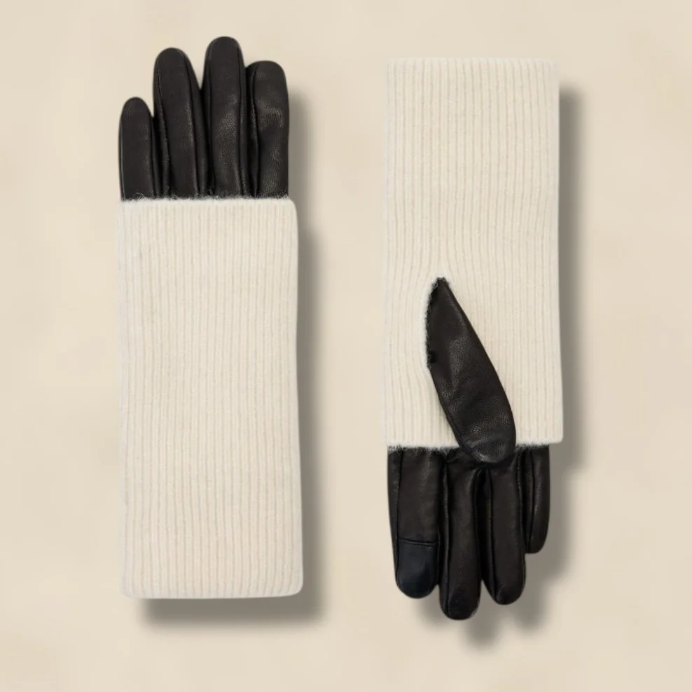 AllSaints Onyx Leather Gloves