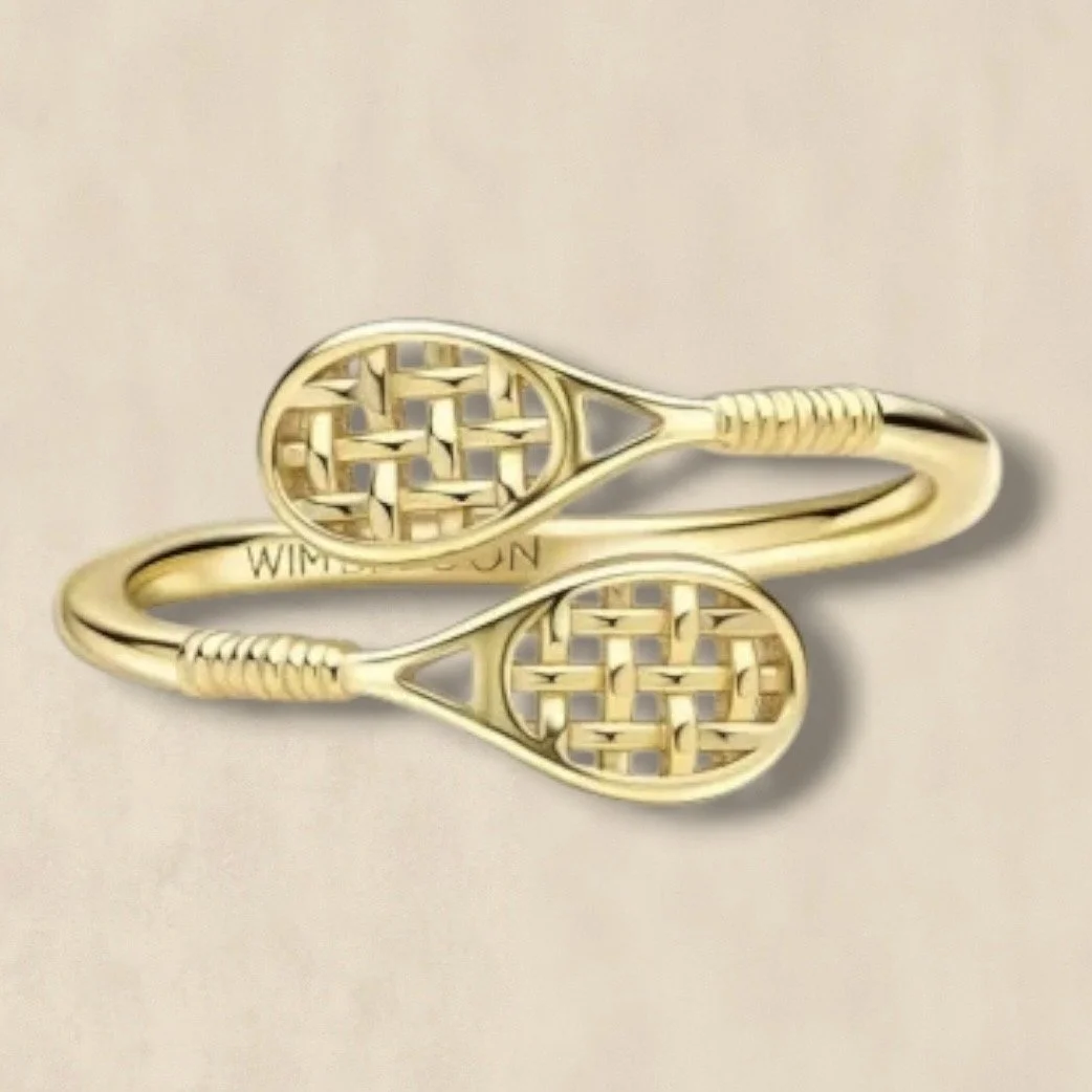 Gold Tennis Racket Ring