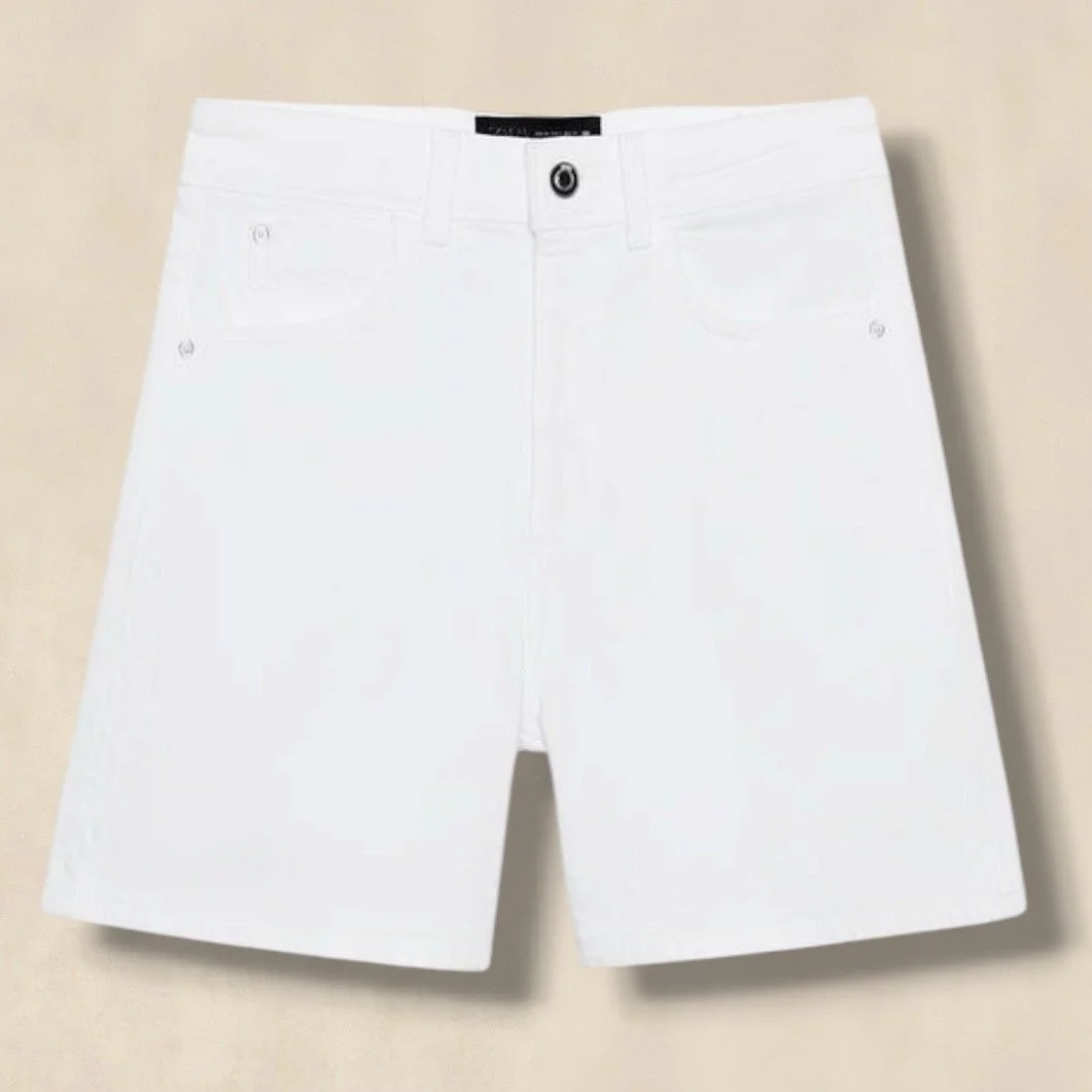 White Denim Mom Shorts