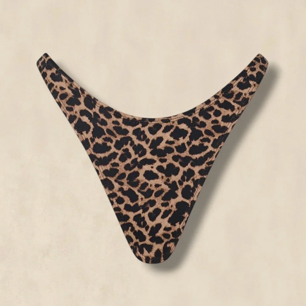 Brown Leopard Print Maui Bikini Bottoms