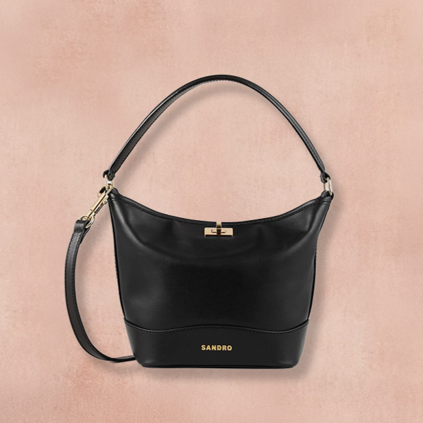 Sandro mini leather bucket bag