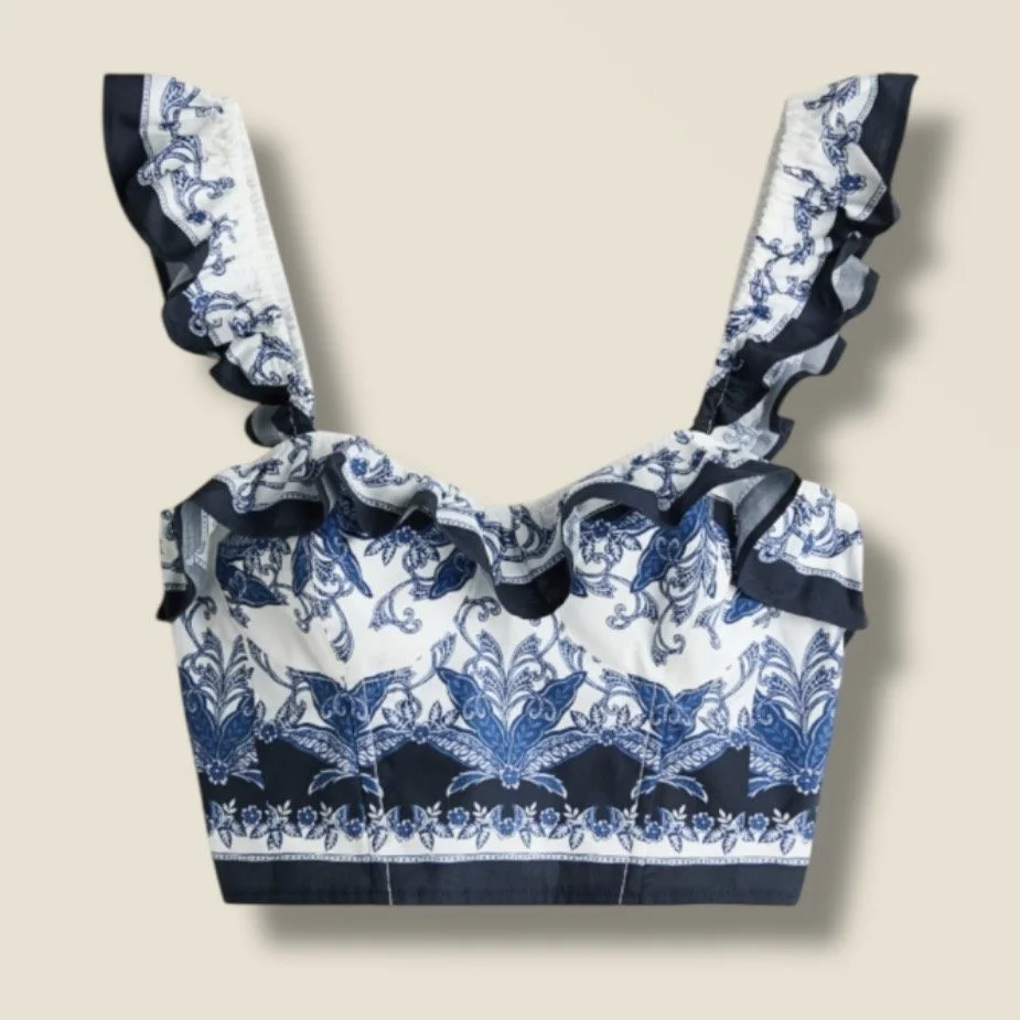 Ruffle Cotton Crop Top H&M