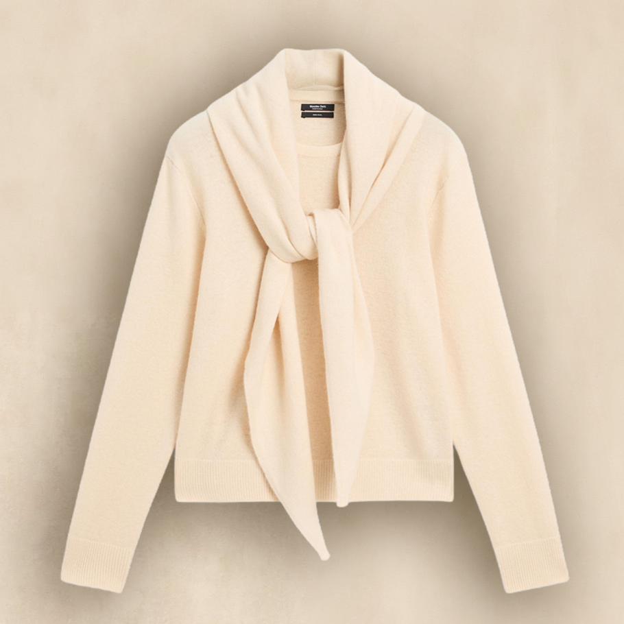 Knit Sweater With Scarf Detail