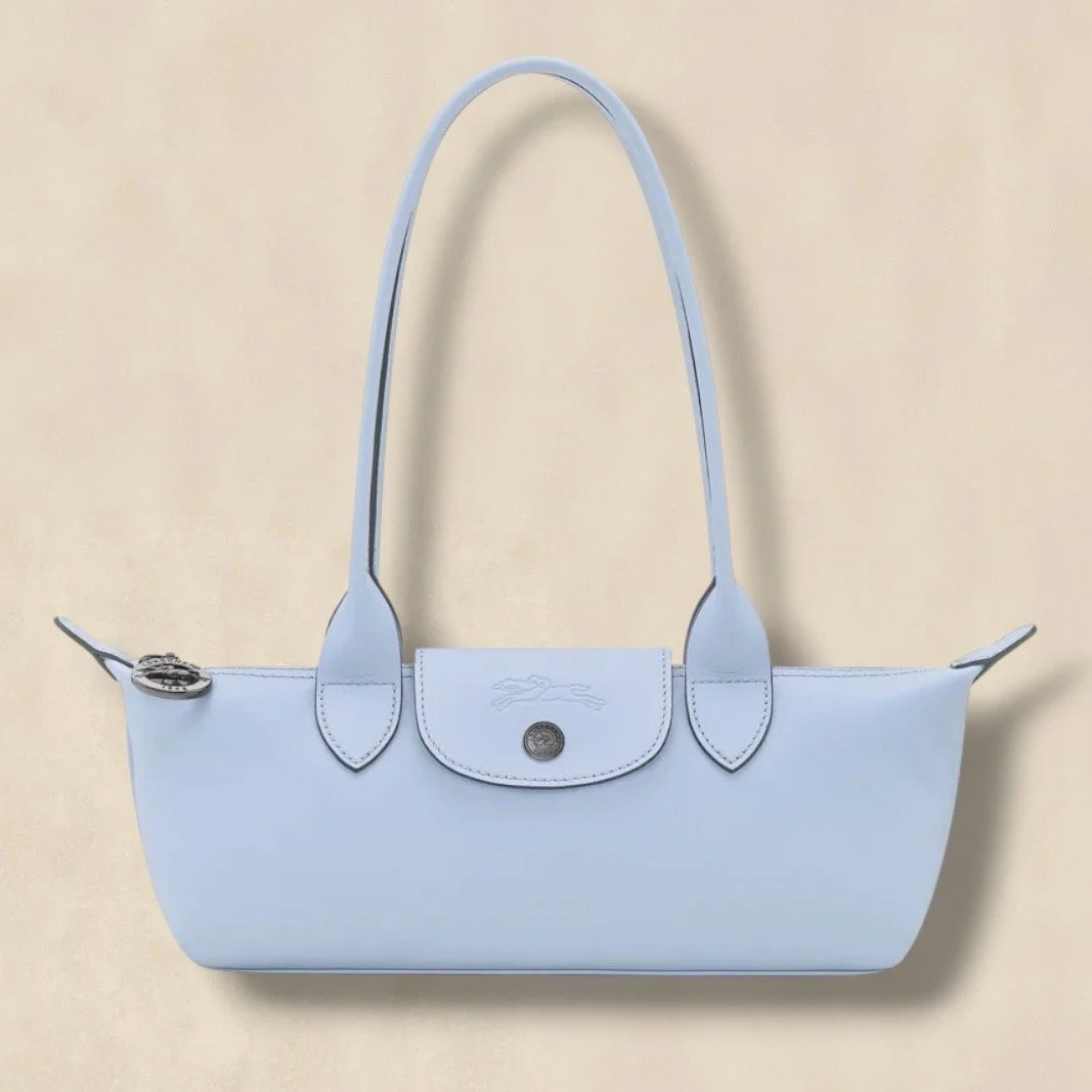 Blue Leather Shoulder Bag