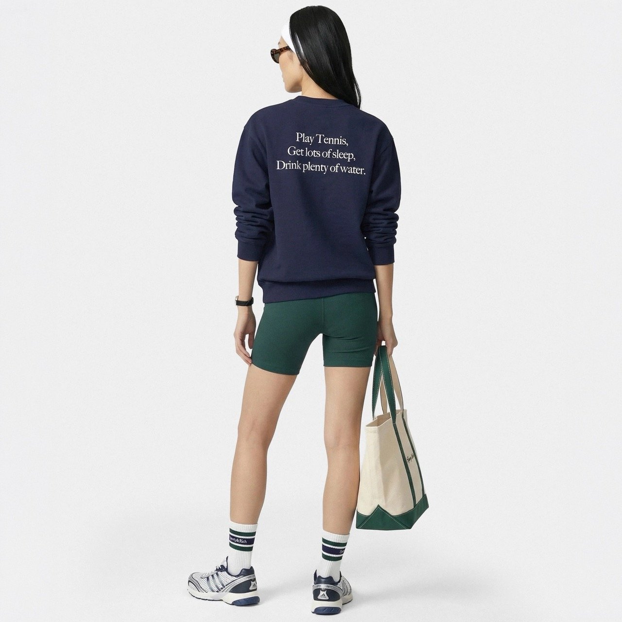 Navy Oversized Slogan Sweatshirt
