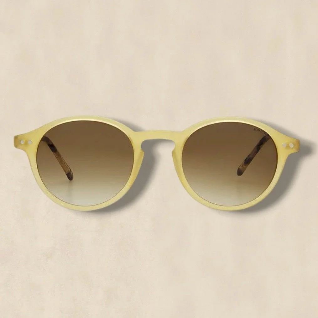 Pale Yellow Panto Sunglasses
