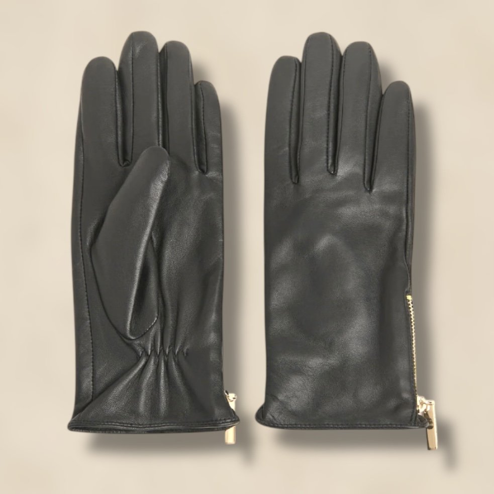 Whistles Zip Leather Gloves