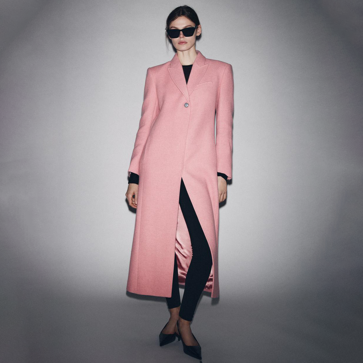 Zara ZW Collection Limited Edition Long Pink Coat