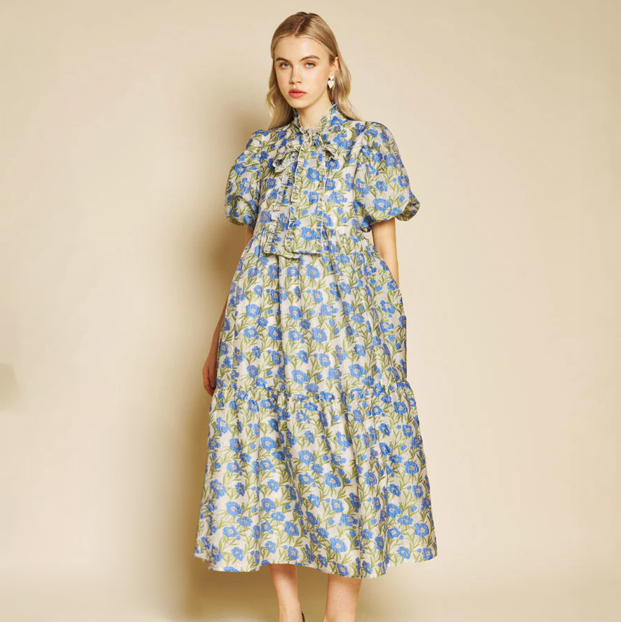 Iris Jacquard Midi Dress