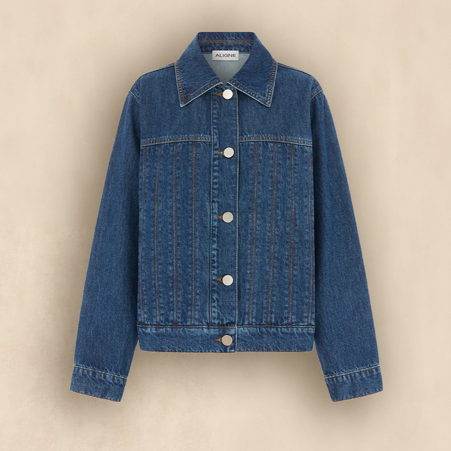 Mid Blue Button Denim Jacket