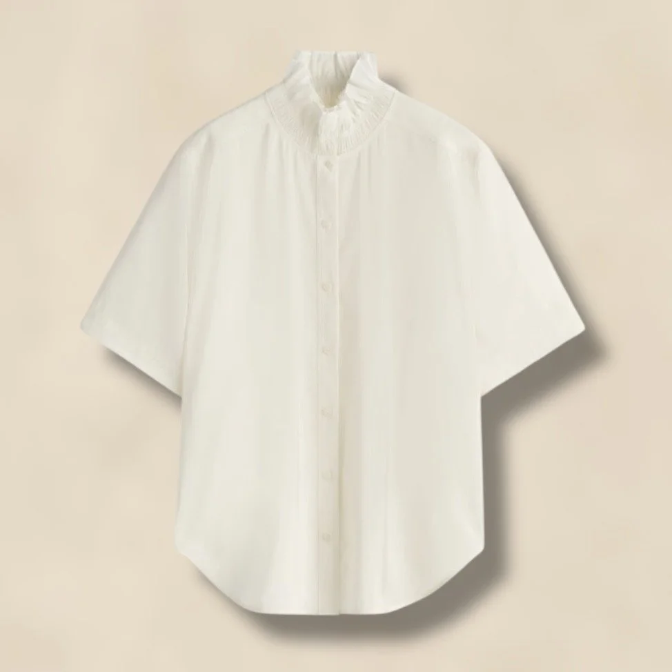 Ruffle Collar Modal Blouse