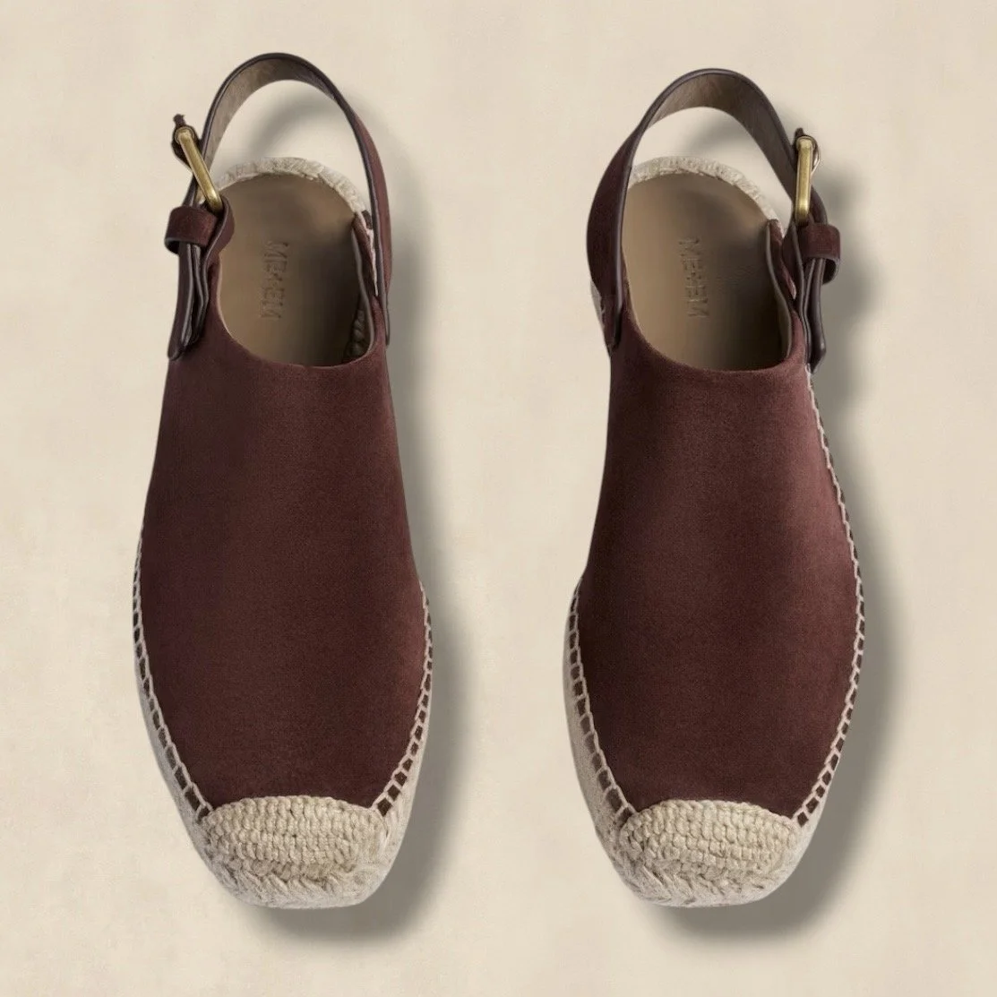Brown Suede Slingback Espadrilles