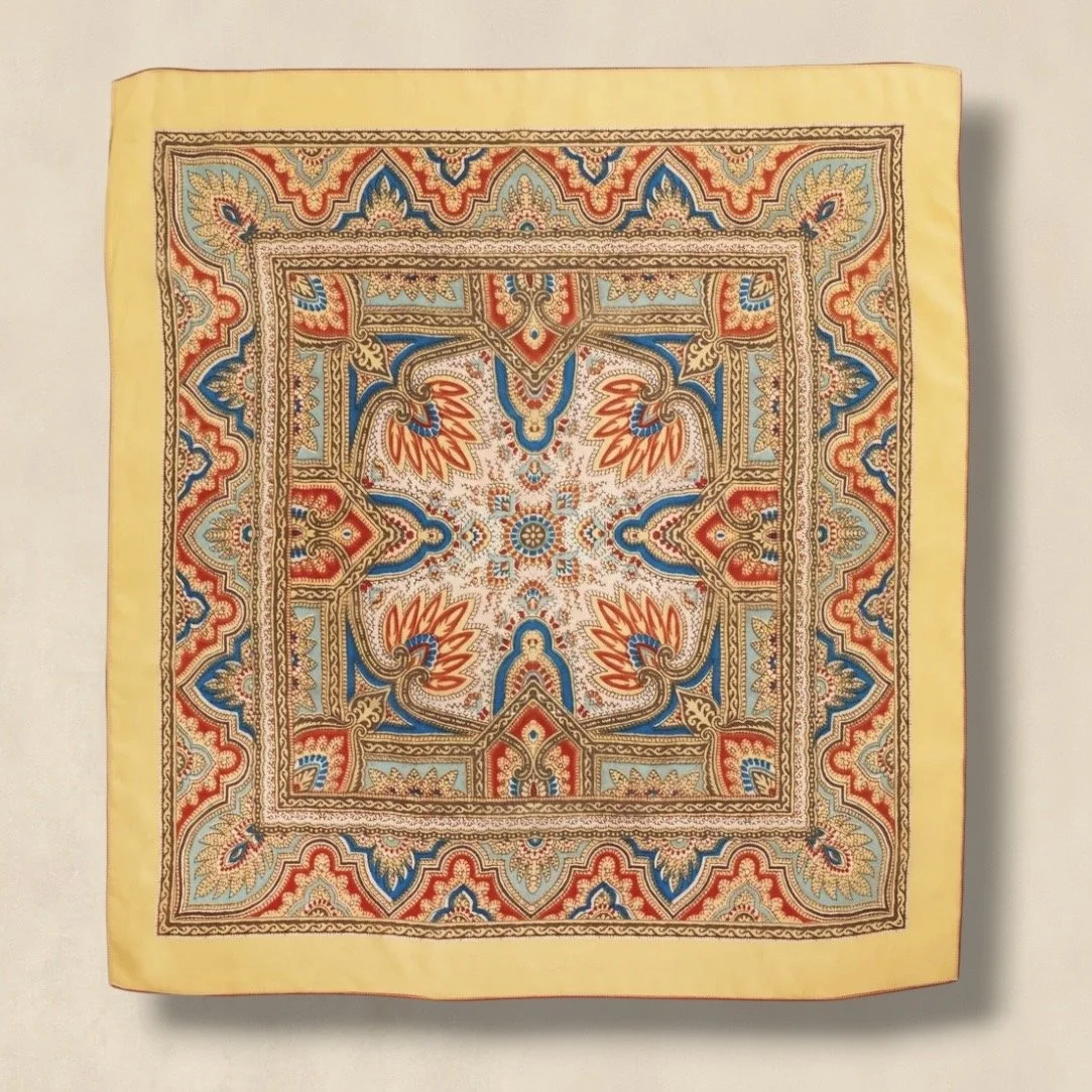 Yellow Paisley Silk Scarf