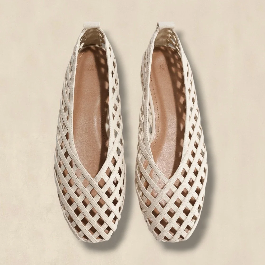 Gold Braided Ballet Flats With A Soft Metallic Finish