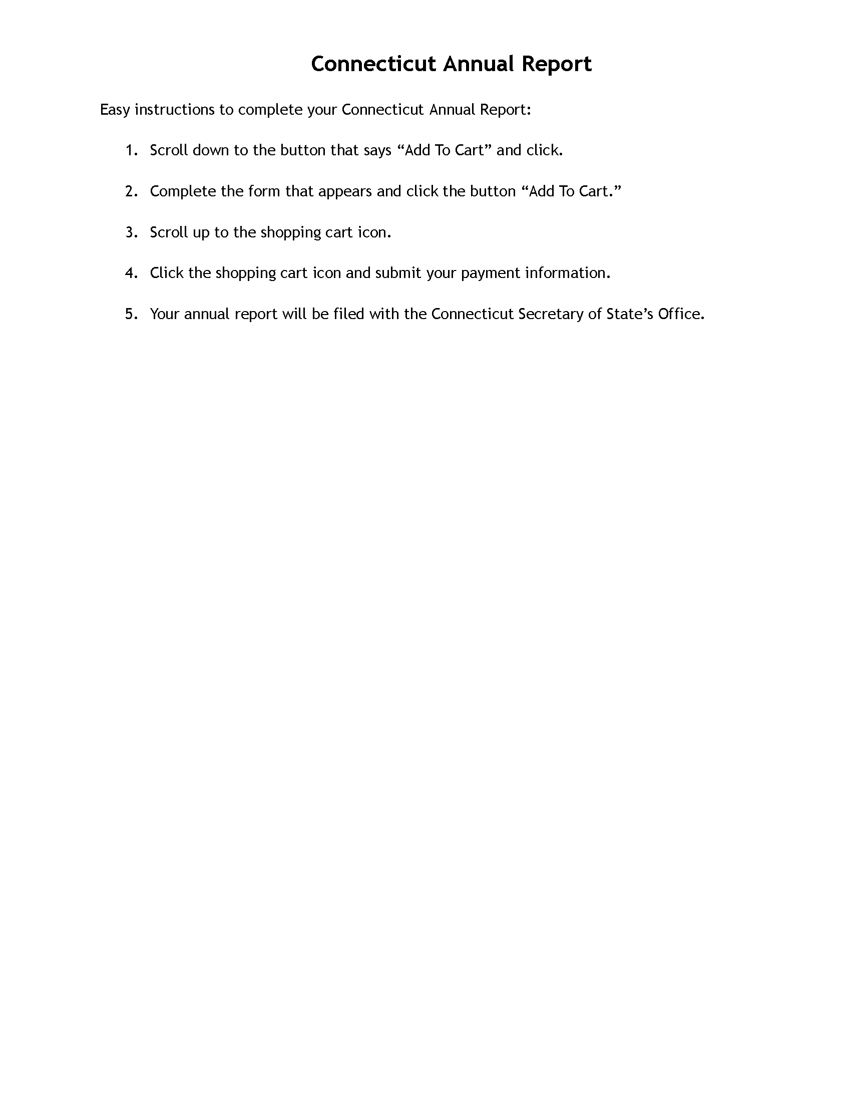 Connecticut LLC Annual Report