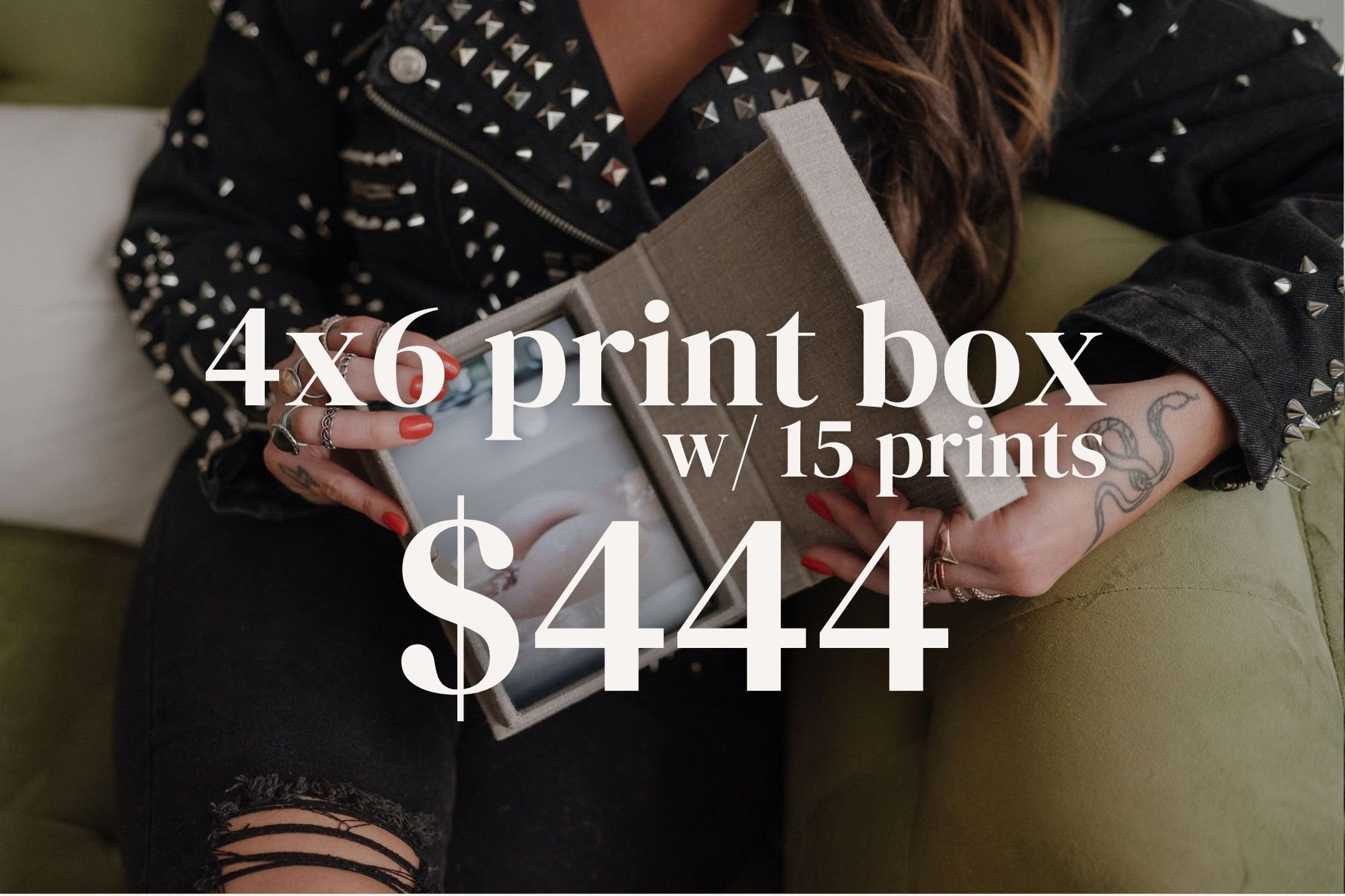 bare boudoir photo box and prints