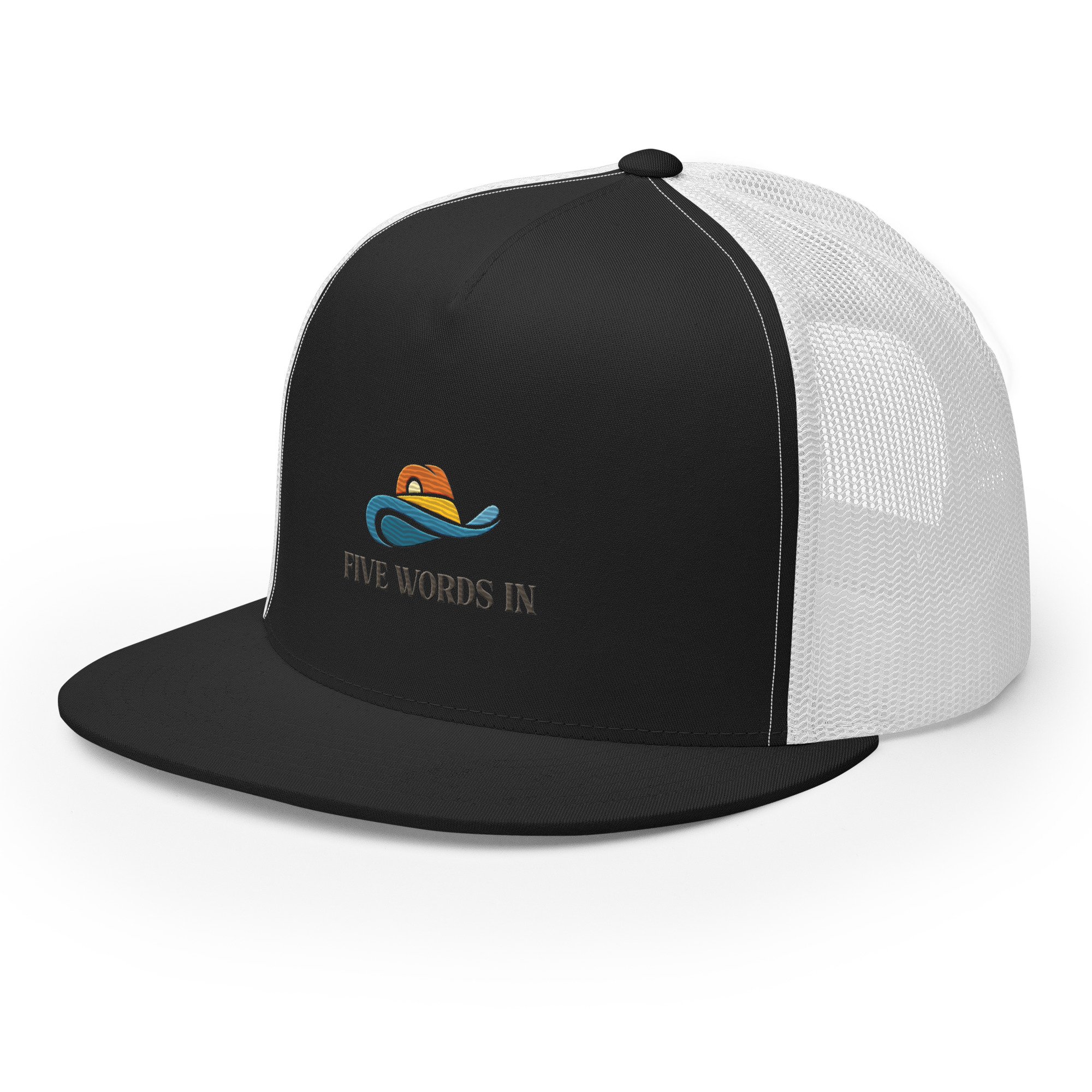 5-panel-trucker-cap-black-white-left-front-65e1fc7a53046.jpg