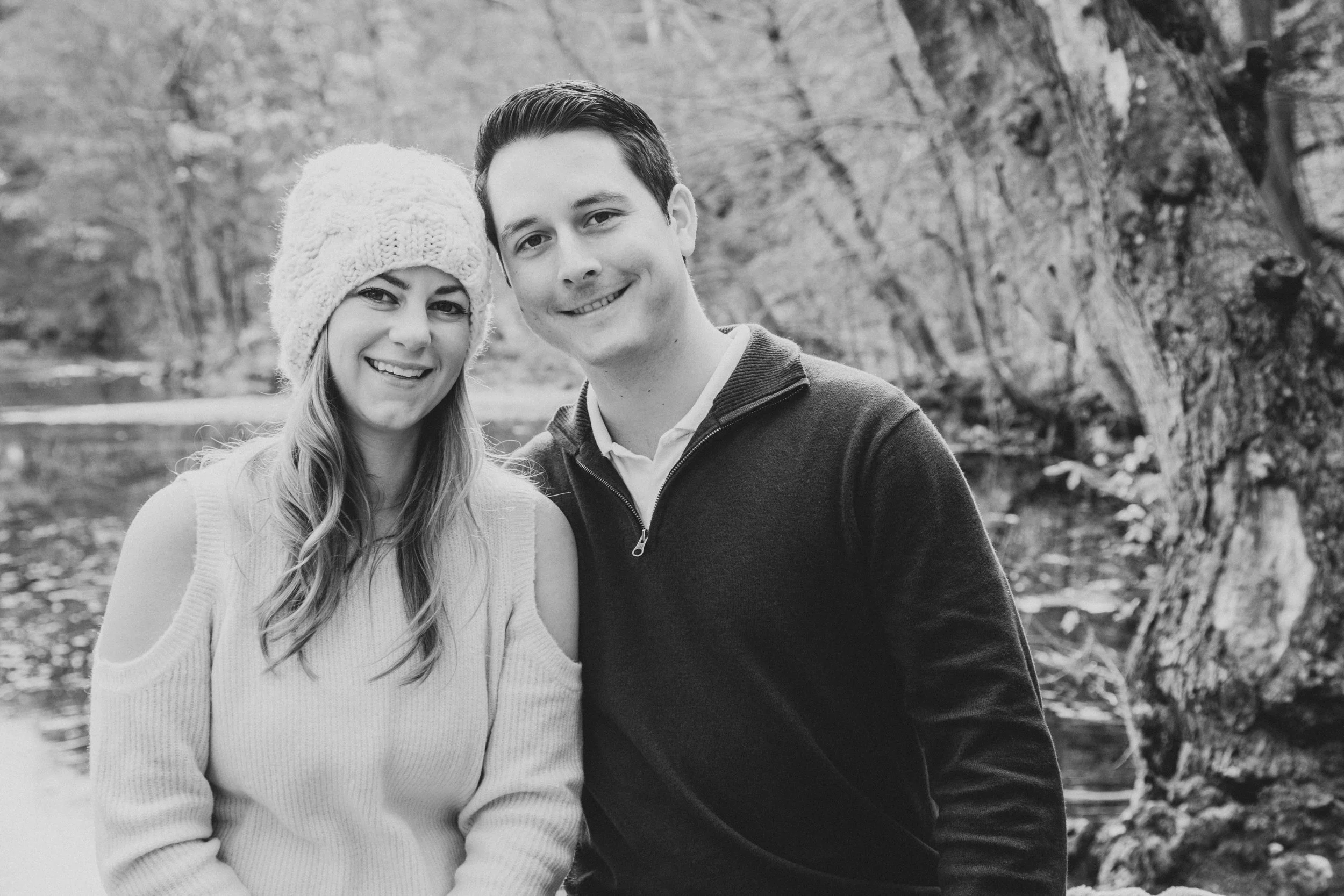 Wedding photographer Boston engagement shoot with fall foliage