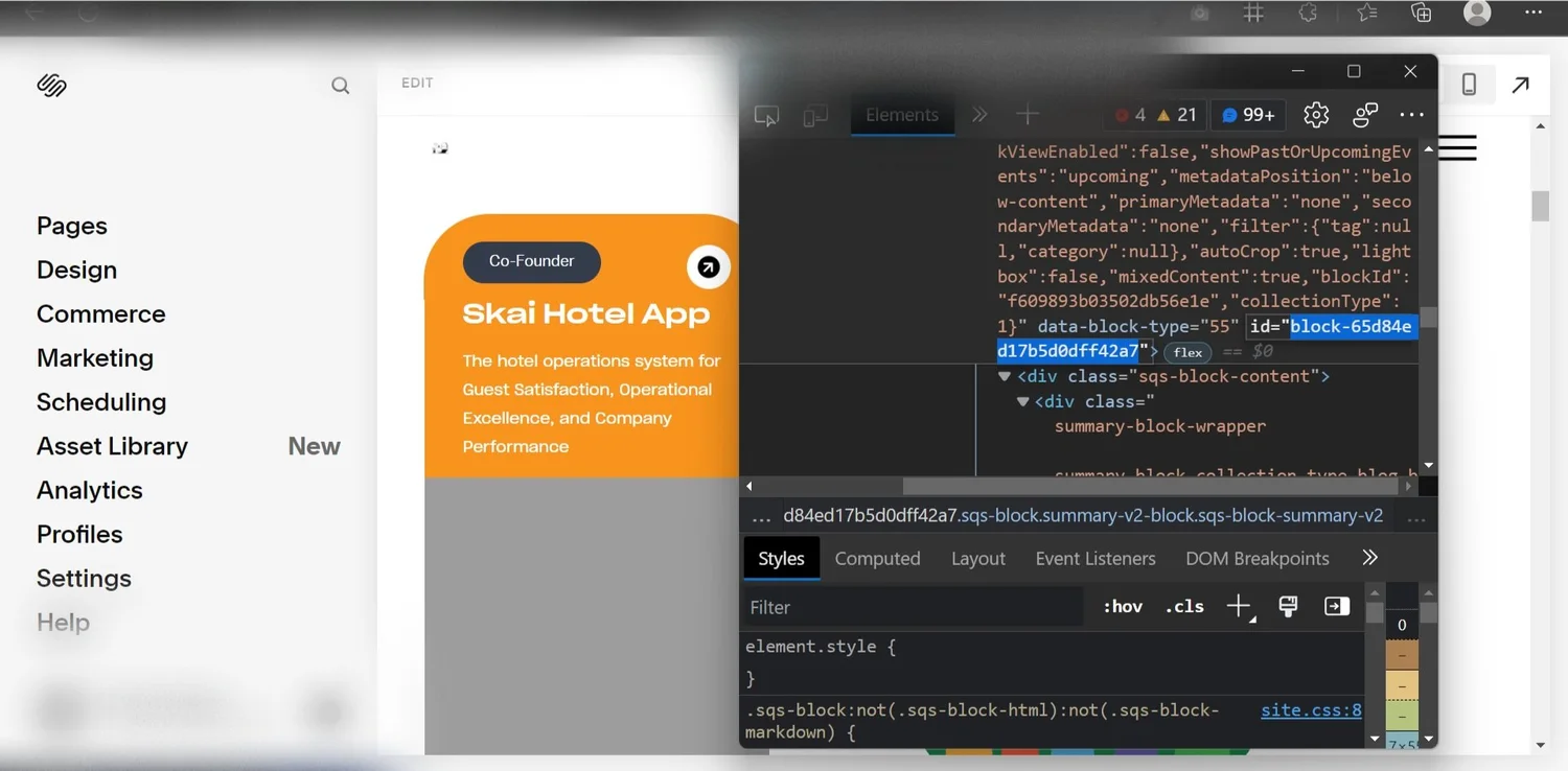 How to Apply CSS to a Specific Block on Squarespace — SQSP Starter