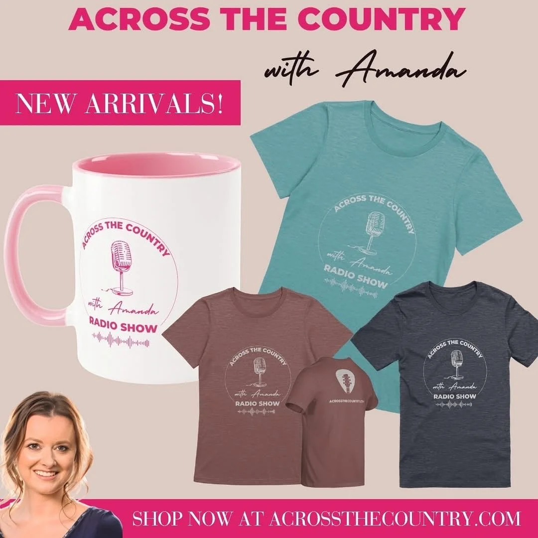 Celebrating 2 years of my syndicated radio show, Across the Country with Amanda! New t-shirts and coffee mugs have just hit the merch shop! 

Find them at AcrossTheCountry.com