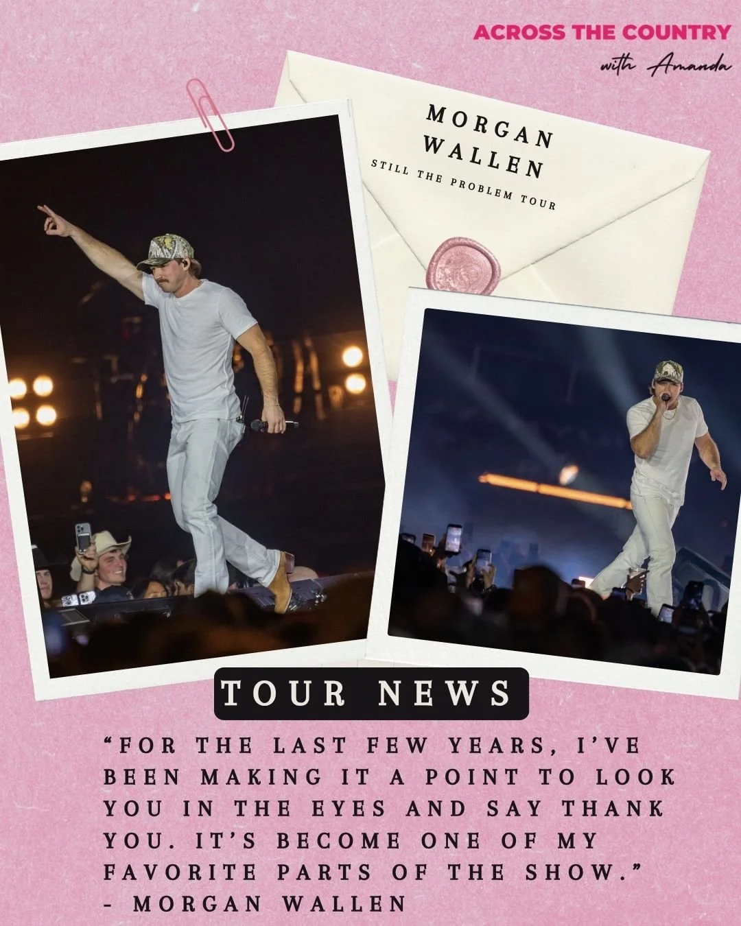 Morgan Wallen recently kicked off his "Still The Problem" Tour! 

During the opening night, Morgan told the crowd, "Those days don&rsquo;t seem that far in the past, and to know that I&rsquo;m going to walk out into a stadium of people