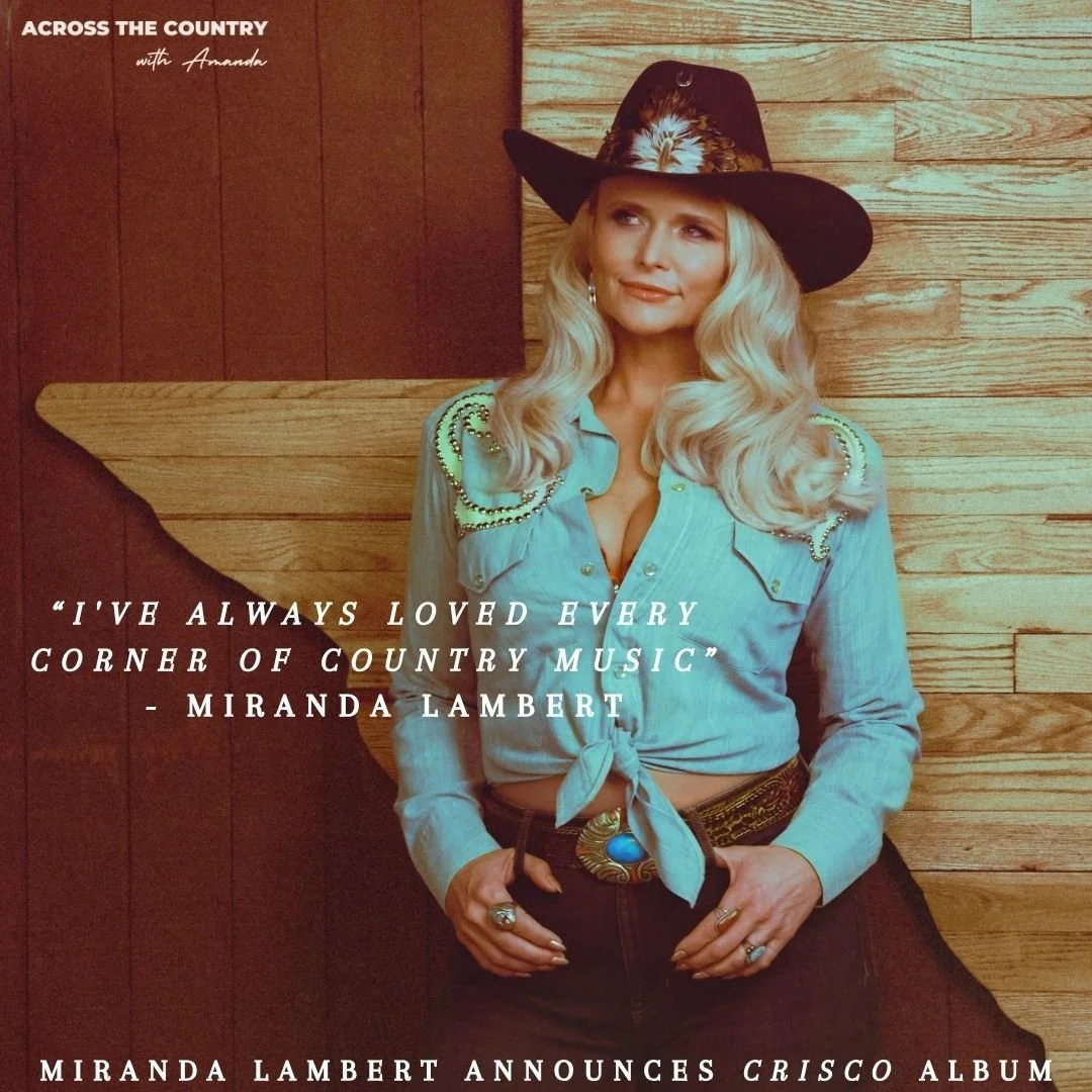 Miranda Lambert has revealed the full track list for her new album, Crisco.

The 12-song album includes &ldquo;A Song To Sing&rdquo; with Chris Stapleton, her version of Jim Croce&rsquo;s &ldquo;I&rsquo;ll Have To Say I Love You In A Song,&rdquo; and