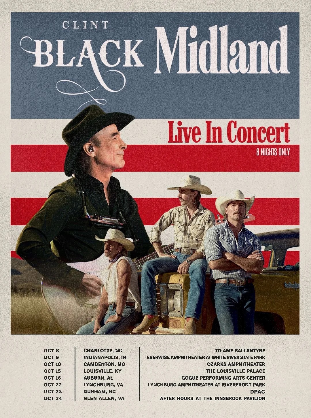 Clint Black and Midland Team Up for Eight-Show Fall Tour
