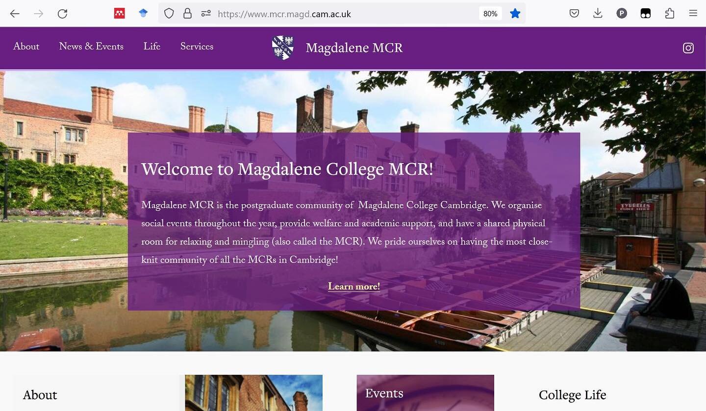 The new MCR Website is now online! There you find more info on the MCR, upcoming events, links and other useful stuff!

www.mcr.magd.cam.ac.uk (link in bio)