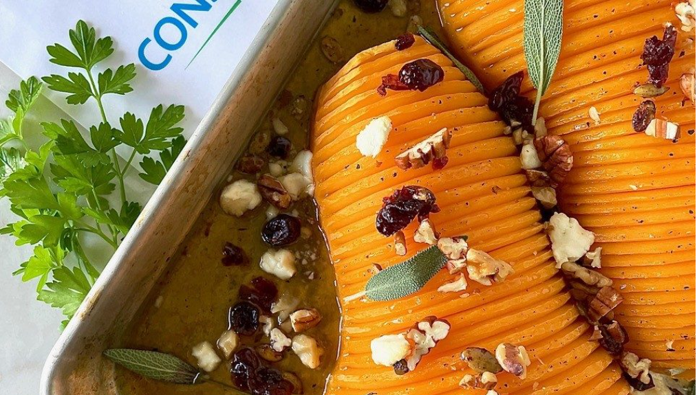 Oven Roasted Butternut Squash with Hot Maple Syrup