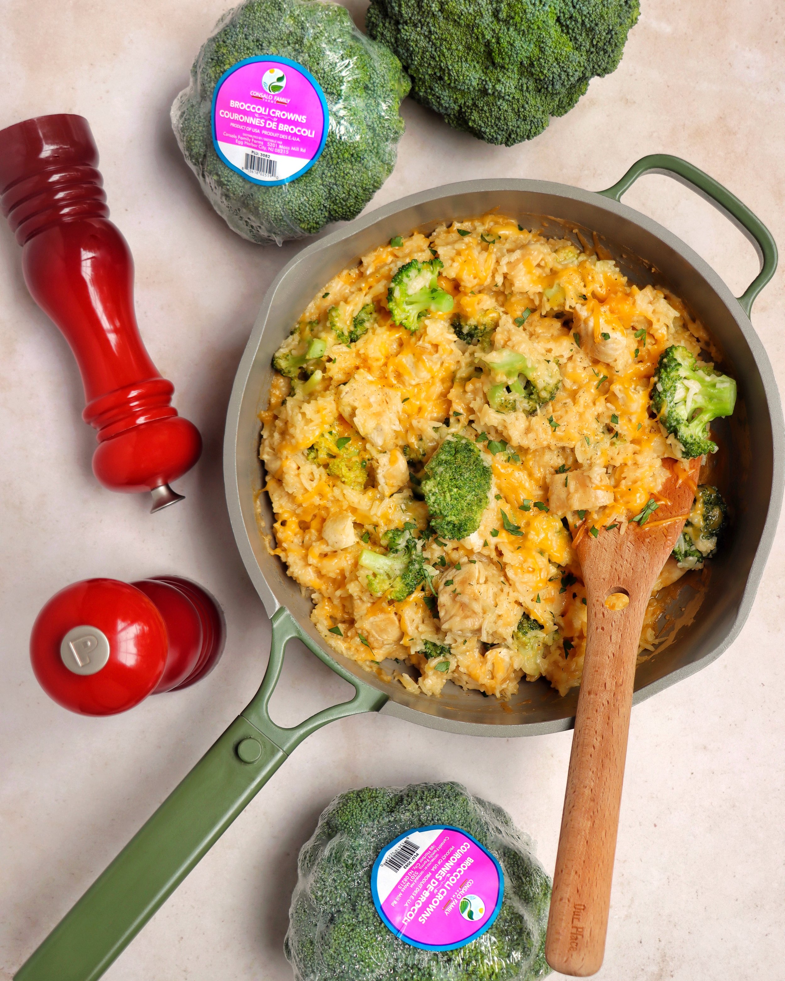 Cheesy Chicken Broccoli Rice Skillet
