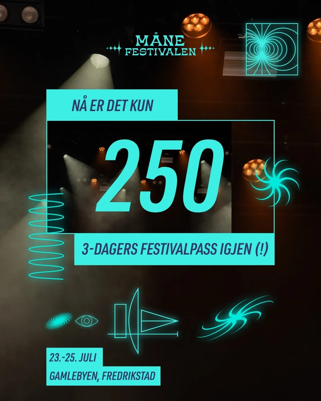Oi kun 250 festivalpass igjen&nbsp;🚀 3-dagers pass forsvinner raskt... 

Billettlink: https://tikkio.com/events/57661 🎫

F&aring; med deg torsdagskonsertene, samt begge festivaldagene fredag og l&oslash;rdag&nbsp;🔥 

Bli med p&aring; &aring;rets v
